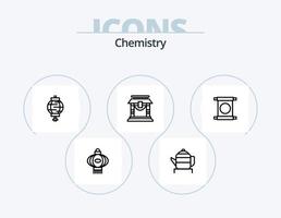 chemie lijn icoon pak 5 icoon ontwerp. gas. experiment. experiment. chemie. experiment vector