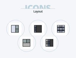 lay-out lijn gevulde icoon pak 5 icoon ontwerp. . vector