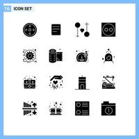 pictogram reeks van 16 gemakkelijk solide glyphs van scrum behendig liefde plug koord bewerkbare vector ontwerp elementen