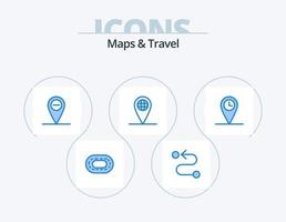 kaarten en reizen blauw icoon pak 5 icoon ontwerp. . geo. . plaats vector