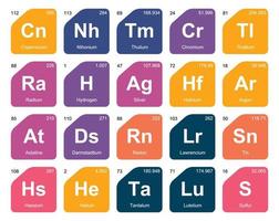 20 preiodisch tafel van de elementen icoon pak ontwerp vector