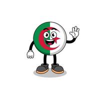 Algerije vlag tekenfilm aan het doen Golf hand- gebaar vector
