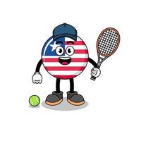 Liberia vlag illustratie net zo een tennis speler vector