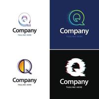 brief q groot logo pak ontwerp creatief modern logos ontwerp voor uw bedrijf vector