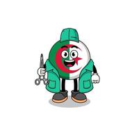 illustratie van Algerije vlag mascotte net zo een chirurg vector