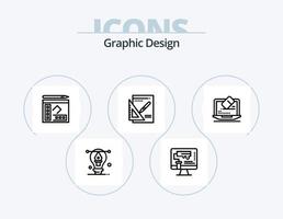 grafisch ontwerp lijn icoon pak 5 icoon ontwerp. ontwerpen. succes. programmeren. presentatie. diagram vector