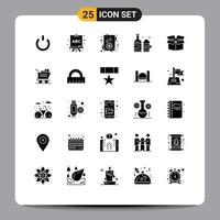 universeel icoon symbolen groep van 25 modern solide glyphs van kar lading liefde doos kop bewerkbare vector ontwerp elementen