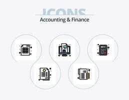 accounting en financiën lijn gevulde icoon pak 5 icoon ontwerp. concept. bedrijf. rekeningen. gegevens. diagram vector
