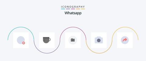 WhatsApp vlak 5 icoon pak inclusief . ui. camera. Rechtsaf. eenvoudig vector