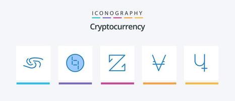 cryptogeld blauw 5 icoon pak inclusief munt. crypto munteenheid. z munt. cryptovaluta. via munt. creatief pictogrammen ontwerp vector