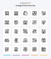 creatief ecologie 25 schets icoon pak zo net zo straling. eco. natuur. trekken. plug vector