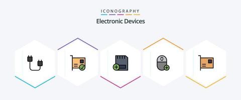 apparaten 25 gevulde lijn icoon pak inclusief apparaten. toevoegen. apparaten. hardware. computers vector