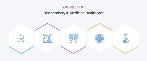 biochemie en geneeskunde gezondheidszorg 25 blauw icoon pak inclusief geduldig. medisch. bloed. universum. transfusie vector