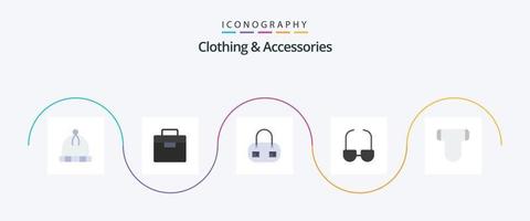 kleding en accessoires vlak 5 icoon pak inclusief . verwent. mode. luiers. baby vector