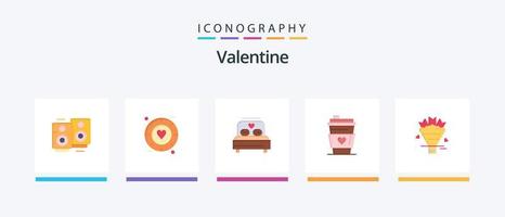 Valentijn vlak 5 icoon pak inclusief liefde. liefde. liefde. dag. valentijn. creatief pictogrammen ontwerp vector