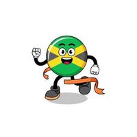 mascotte tekenfilm van Jamaica vlag rennen Aan af hebben lijn vector