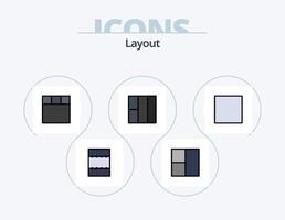 lay-out lijn gevulde icoon pak 5 icoon ontwerp. . . vector