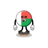 Madagascar vlag mascotte illustratie is dood vector
