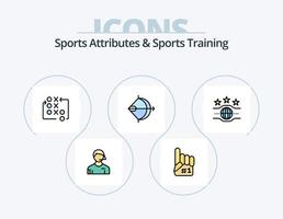 sport- attributen en sport- opleiding lijn gevulde icoon pak 5 icoon ontwerp. strategie. spel. grensrechter. sport. embleem vector