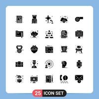 universeel icoon symbolen groep van 25 modern solide glyphs van digitaal uitrusting Speel wolk studio bliksem bewerkbare vector ontwerp elementen