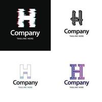 brief h groot logo pak ontwerp creatief modern logos ontwerp voor uw bedrijf vector