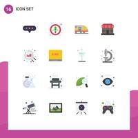 16 gebruiker koppel vlak kleur pak van modern tekens en symbolen van zoeken web metro op te slaan winkel bewerkbare pak van creatief vector ontwerp elementen