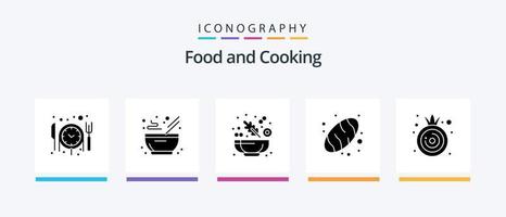 voedsel glyph 5 icoon pak inclusief . groente. sla. ui. voedsel. creatief pictogrammen ontwerp vector