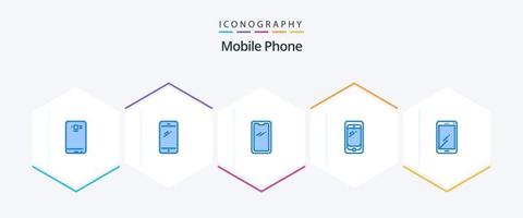 mobiel telefoon 25 blauw icoon pak inclusief . . androïde. Samsung. mobiel vector