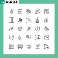 reeks van 25 modern ui pictogrammen symbolen tekens voor gebruiker gebruiker wetenschap Te doen reizen bewerkbare vector ontwerp elementen