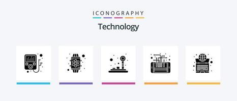 technologie glyph 5 icoon pak inclusief internetten. globaal. spel. slim. telefoon. creatief pictogrammen ontwerp vector