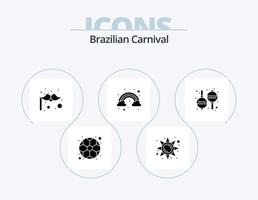 braziliaans carnaval glyph icoon pak 5 icoon ontwerp. . maracas. carnaval. instrument. regenboog vector