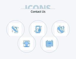 contact ons blauw icoon pak 5 icoon ontwerp. luidspreker. Aankondiging. telefoongesprek. mobiel. adres vector