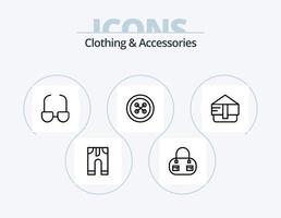 kleding en accessoires lijn icoon pak 5 icoon ontwerp. . visie. . kleding vector