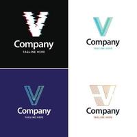 brief v groot logo pak ontwerp creatief modern logos ontwerp voor uw bedrijf vector