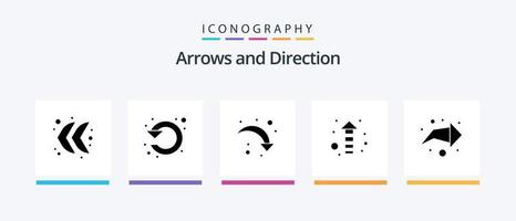 pijl glyph 5 icoon pak inclusief richting. pijl. vernieuwen. omhoog. pijl. creatief pictogrammen ontwerp vector