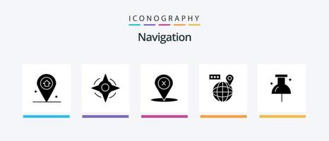 navigatie glyph 5 icoon pak inclusief . navigatie. plaats. plaats. navigatie. creatief pictogrammen ontwerp vector