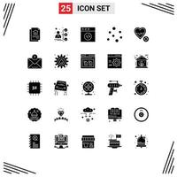 universeel icoon symbolen groep van 25 modern solide glyphs van ecommerce hart Mac liefde marinier bewerkbare vector ontwerp elementen