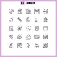 reeks van 25 modern ui pictogrammen symbolen tekens voor dmca auteursrechten dag bedrijf teller bewerkbare vector ontwerp elementen