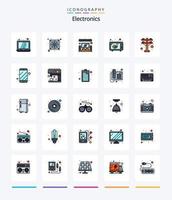 creatief elektronica 25 lijn gevulde icoon pak zo net zo mobiel. stroom. systeem. elektrisch toren. oven vector