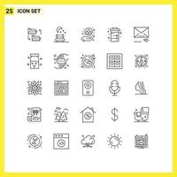 25 creatief pictogrammen modern tekens en symbolen van navigatie e-mail zorg water drinken bewerkbare vector ontwerp elementen