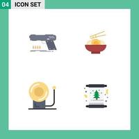 4 gebruiker koppel vlak icoon pak van modern tekens en symbolen van geweer klok schutter voedsel uitrusting bewerkbare vector ontwerp elementen