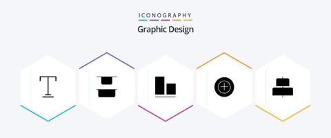 ontwerp 25 glyph icoon pak inclusief . . verticaal. horizontaal. uitlijnen vector