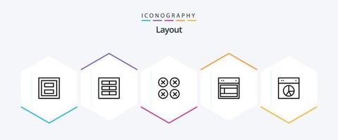 lay-out 25 lijn icoon pak inclusief plaats. ontwerp. ui. ux. lay-out vector