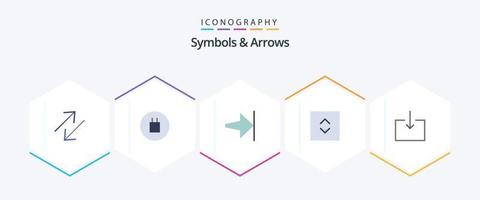 symbolen en pijlen 25 vlak icoon pak inclusief . . af hebben. importeren. pijl vector