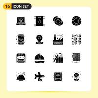 voorraad vector icoon pak van 16 lijn tekens en symbolen voor pin plaats zomer winkel online bewerkbare vector ontwerp elementen