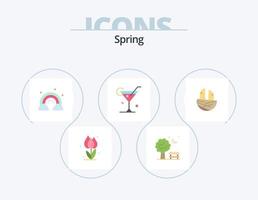 voorjaar vlak icoon pak 5 icoon ontwerp. de lente. drankje. de lente. glas. voorjaar vector