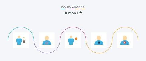 menselijk vlak 5 icoon pak inclusief menselijk. avatar. menselijk. menselijk. kamp vector