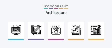 architectuur lijn 5 icoon pak inclusief leverbaar. vloer. regeling. ontwerp. architectuur. creatief pictogrammen ontwerp vector