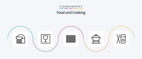 voedsel lijn 5 icoon pak inclusief . Chinese. voedsel. doos. pan vector