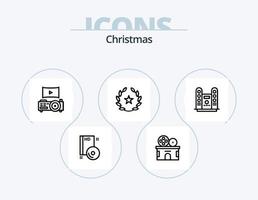 Kerstmis lijn icoon pak 5 icoon ontwerp. decoratie. boog. claus. boom. Kerstmis vector